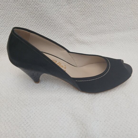New black suede and patent leather low heels - Picture 9 of 10